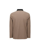 Men's Neck Point Long T-Shirt - Beige