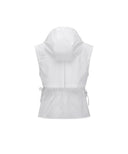 Women's Waist Shirring Hoody Vest - Off  White