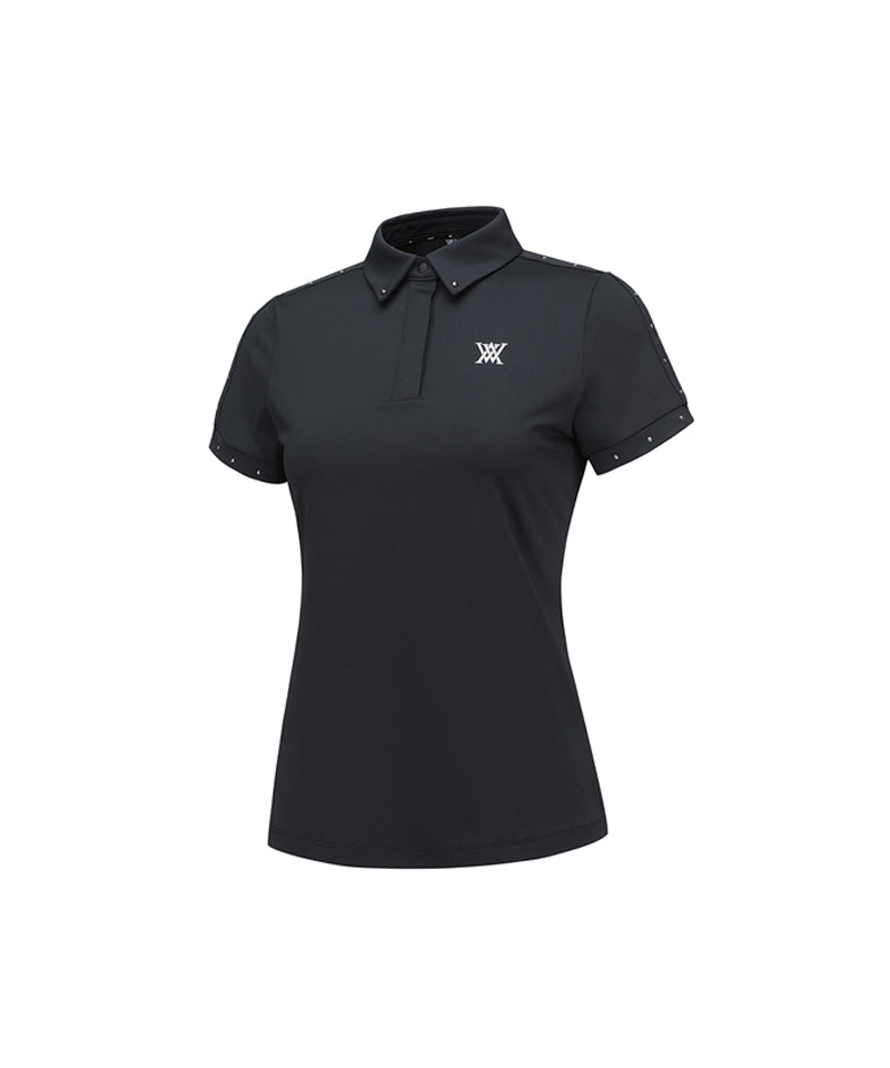 Women's Back Triangular Point Short T-Shirt - Black – Anew Golf USA