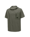[Legacy Sale] Men Lip Hoodie Short T-Shirt - Khaki
