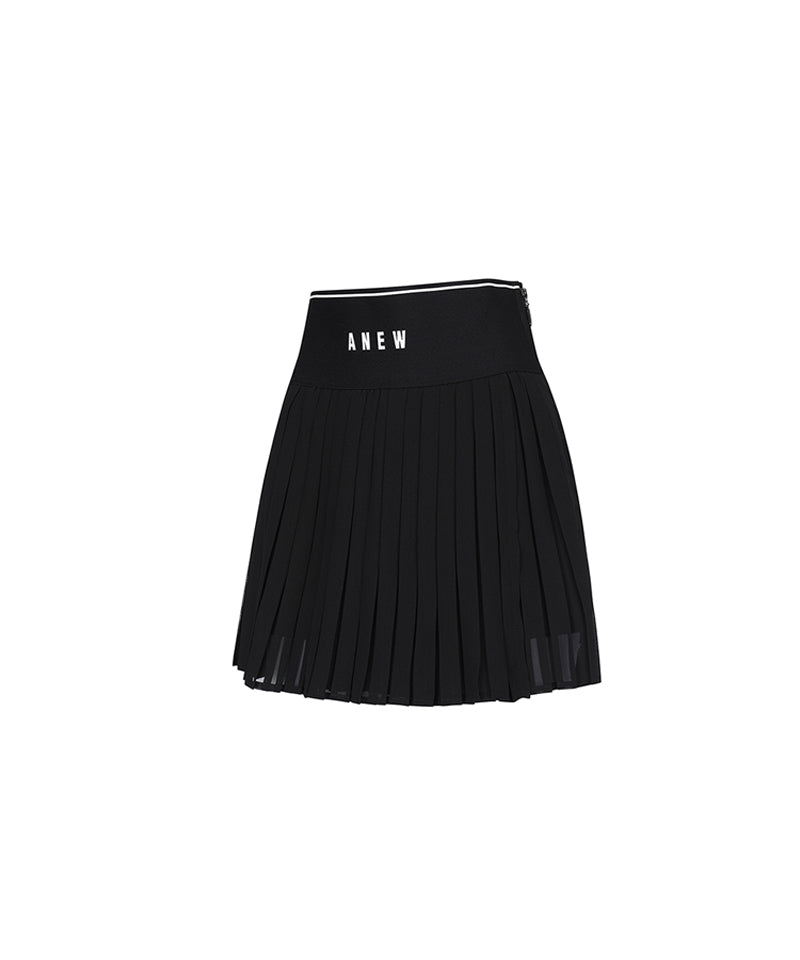 Women's Double Pleated Skirt - Black
