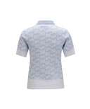 ANEW Golf Women's SM Logo Pattern Short Sleeve Sweater - White