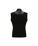 Women's SP Pattern Full Zip Knit Vest - Black