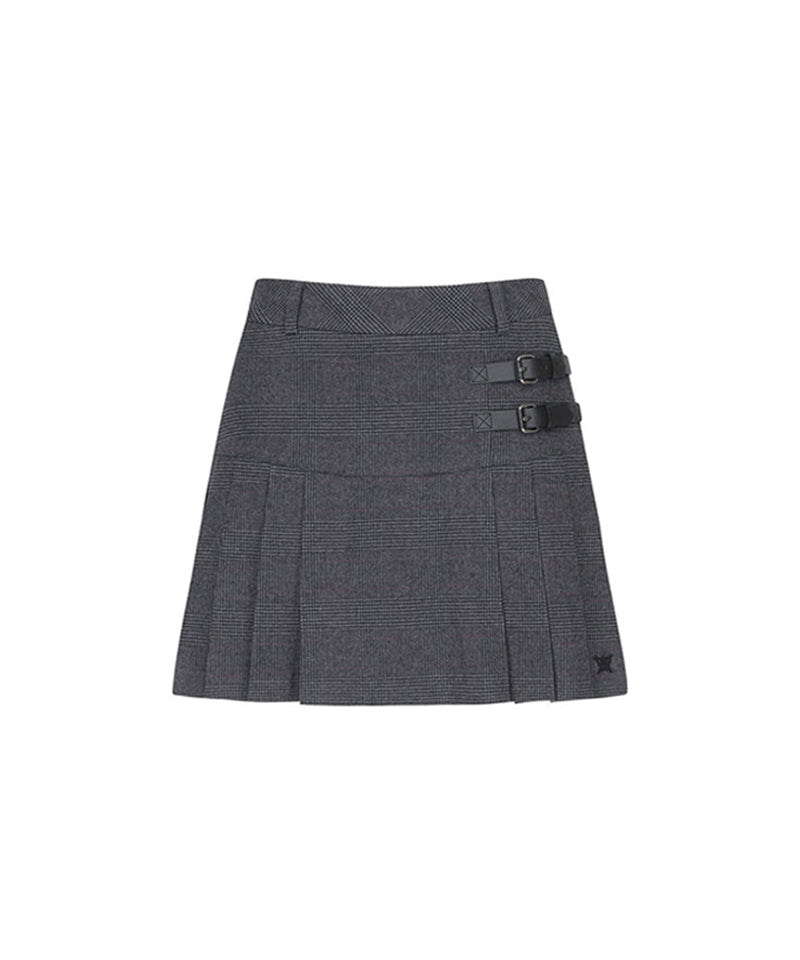 Women's Check Half Pleats SQ - Gray