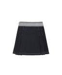 Women's Denim-Like A-Line Skirt - Navy