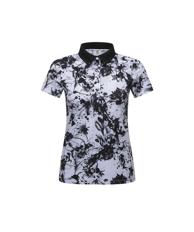 Women's Flower Pattern Short T-Shirt - White