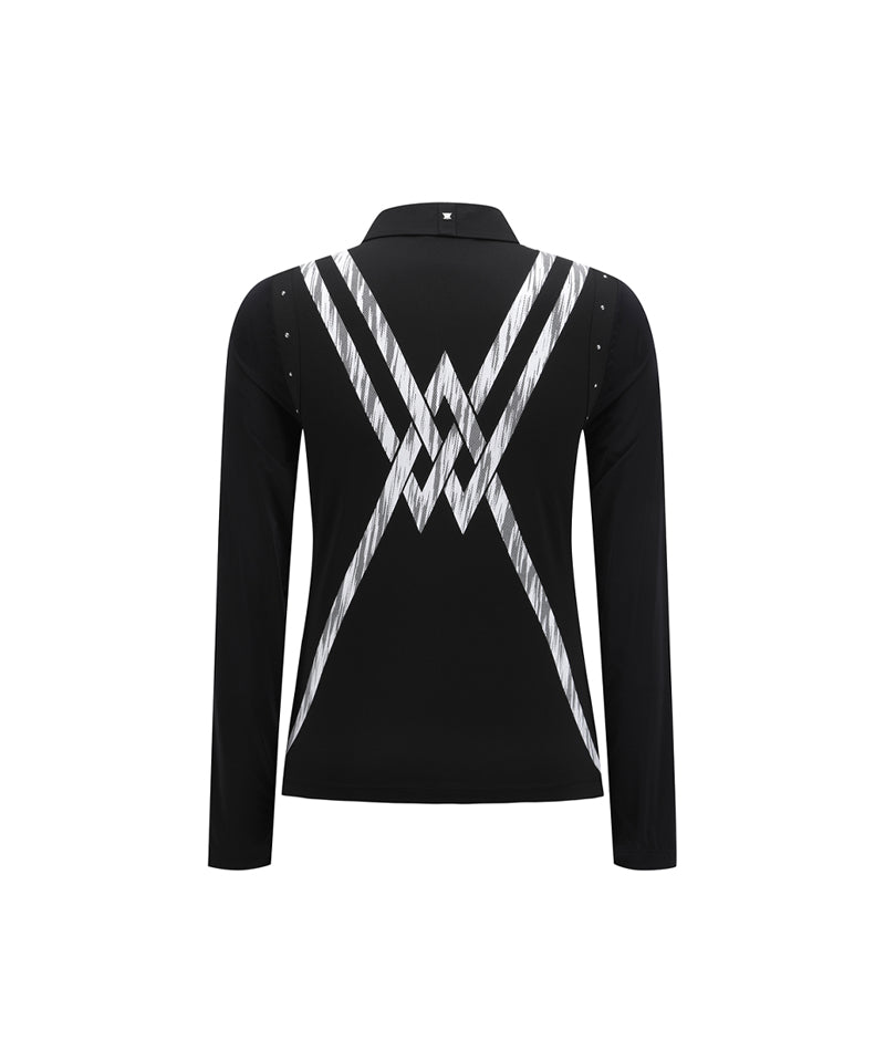 ANEW Golf Women's SP Signature Logo Hybrid Long T-Shirt - Black