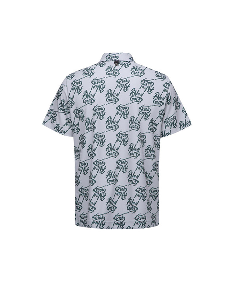 Men's Logo Pattern Short T-Shirt - Gray
