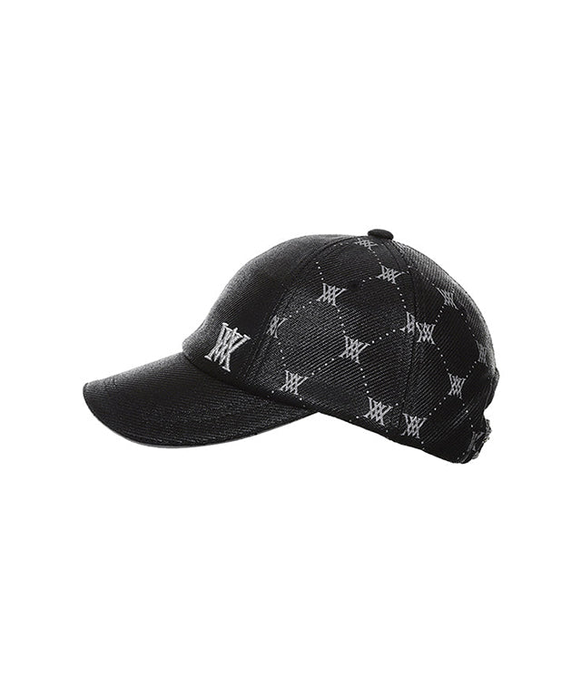Women's Monogram Wide Ball Cap - Black