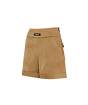 Women's Velvet High Waist Half Pants - Camel