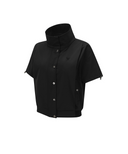 Women's Short Sleeve Hooded Anorak Set - Black