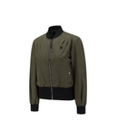 Women's Color Block Hooded Blouson Jacket - Dark Khaki