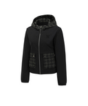 Women's Pattern Mix Hooded Jacket - Black