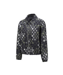 Women's Allover Logo Hooded Blouson Jacket - Grey