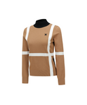Women's Block Turtleneck Sweater - Camel