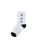 Women's Two Way Middle Socks - White