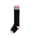 Women's Color Block Knee Socks - Black