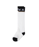 Women's Color Block Knee Socks - White
