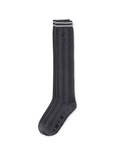 Women's Shiny Knee Socks - Dark Grey