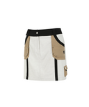 Women's Fabric Mix Cargo Skirt - Light Beige