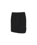 Women's Fabric Mix Cargo Skirt - Black
