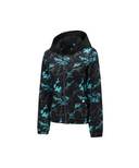 Women's Camo Pattern Hooded T-Shirt Cardigan - Aqua Blue