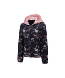 Women's Camo Pattern Hooded T-Shirt Cardigan - Light Pink