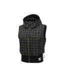 Women's Allover Logo Hooded Vest - Black