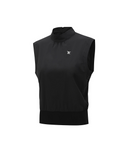 Women's Back Zip Mock Neck Vest - Black