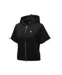 Women's Abstract Double Zip Anorak T-Shirt - Black