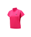 Women's Mock Neck Anorak T-Shirt - Hot Pink