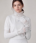 Women's Frill Neck Cover - White