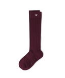 Women's Color Pop Knee Socks - Burgundy