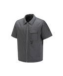 Men's Padded Short Sleeve Shirt Jacket - Dark Grey