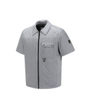Men's Padded Short Sleeve Shirt Jacket - Light Grey