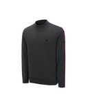 Men's Mock Neck Windproof Two Tone Sweater - Melange Grey