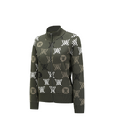Women's Color Logo Pattern Sweater Cardigan - Dark Khaki