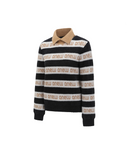 Women's Striped Logo Mock Neck Sweater - Black