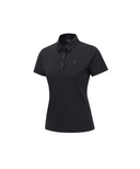 Women's Solid Short Sleeve Collar T-Shirt - Black