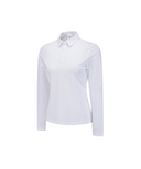 Women's Solid Long Sleeve Collar T-Shirt - White