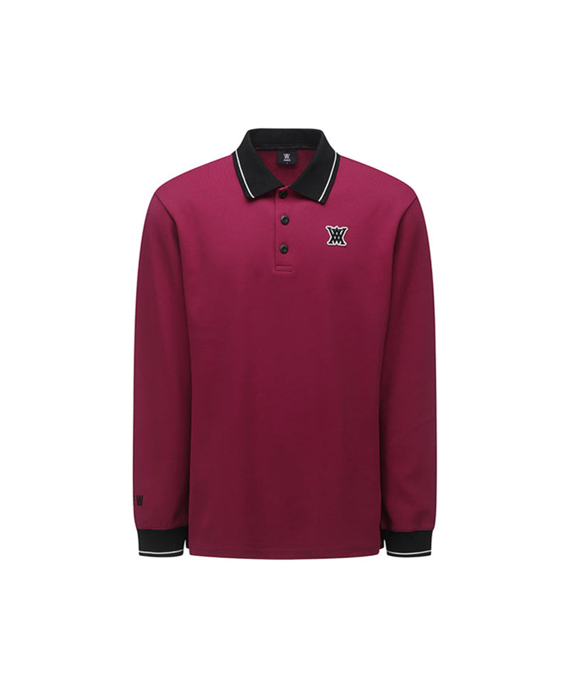 Men's Back Big Logo Long T-Shirt - Burgundy