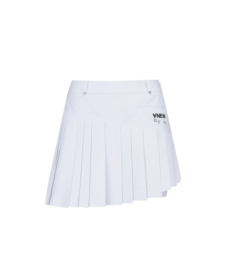Women Pleats Half H/PT - White