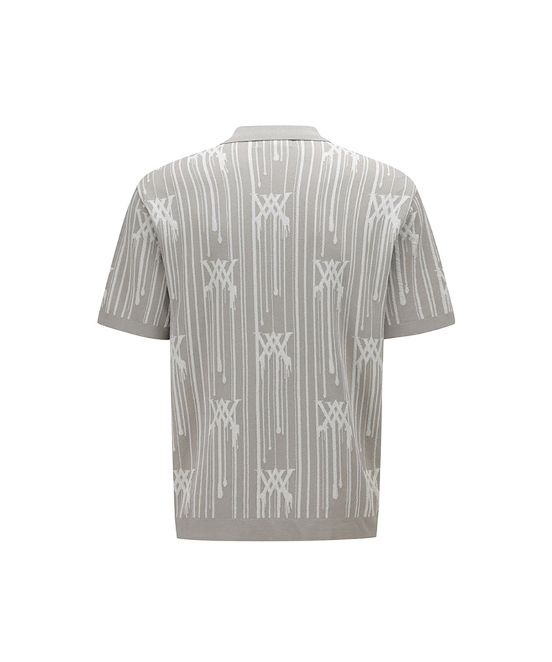 Men Rain Logo Short Sleeve Sweater - Beige