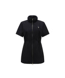 Women's Short Sleeve One Piece Jacket - Black
