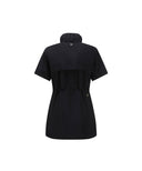 Women's Short Sleeve One Piece Jacket - Black