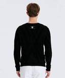 [Signature] Men's Big Logo Intarsia Pullover - Black