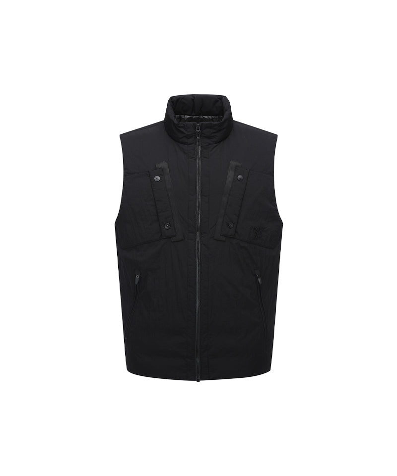 ANEW Golf Men Diagonal Incision Point Down Vest - Black
