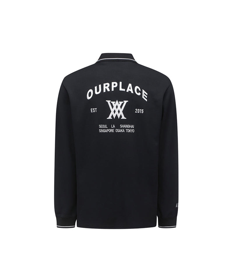 Men's Back Big Logo Long T-Shirt - Black
