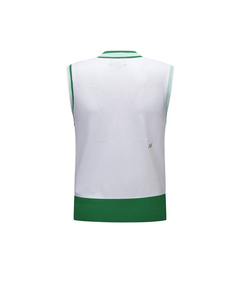 Women's V-Neck Sweater Vest - White