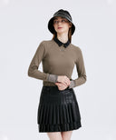 Women's Collar Combination L/TS - Light Brown